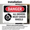 Signmission All Drivers Must Chock Wheels Danger Sign, Vinyl Decal, 14in W x 10in L, 2PK OS-2PACK-DS-D-1014-L-1025 - alternate 5